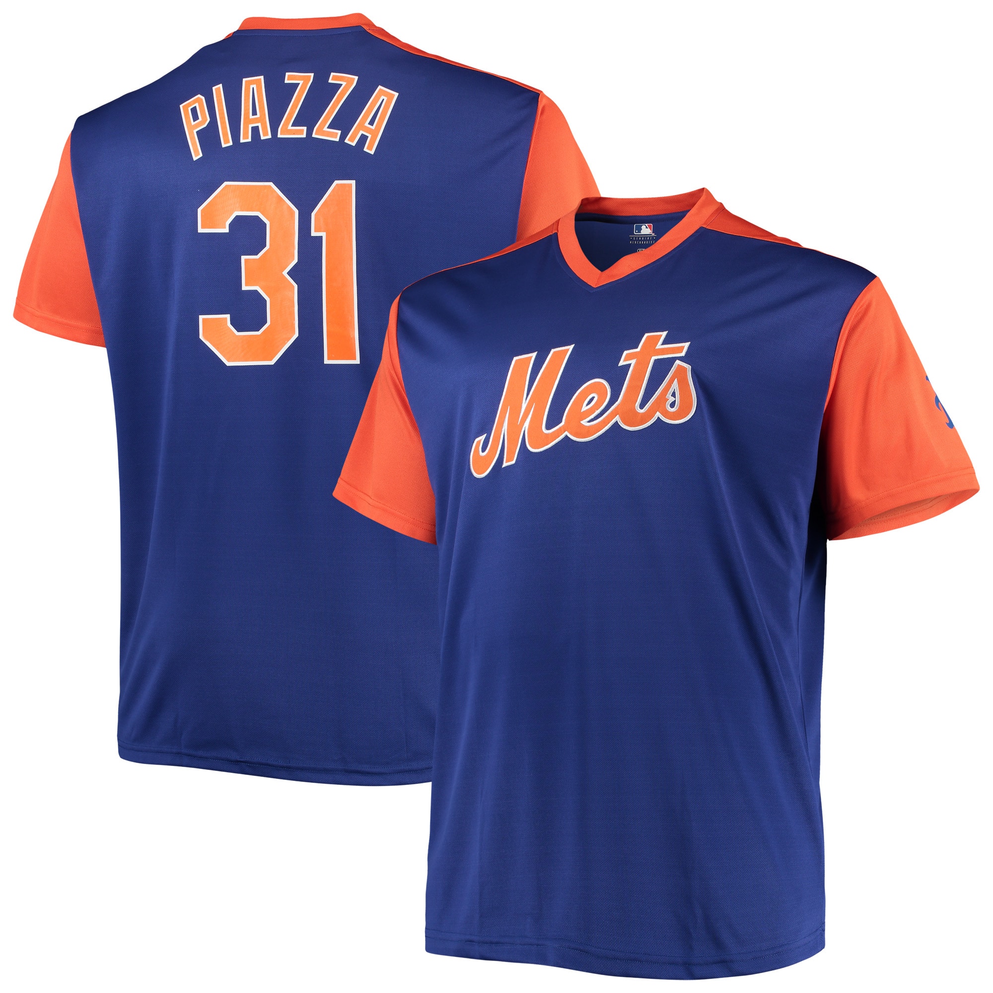 Mike Piazza New York Mets Cooperstown Collection Replica Player Baseball Jersey – Royal/orange