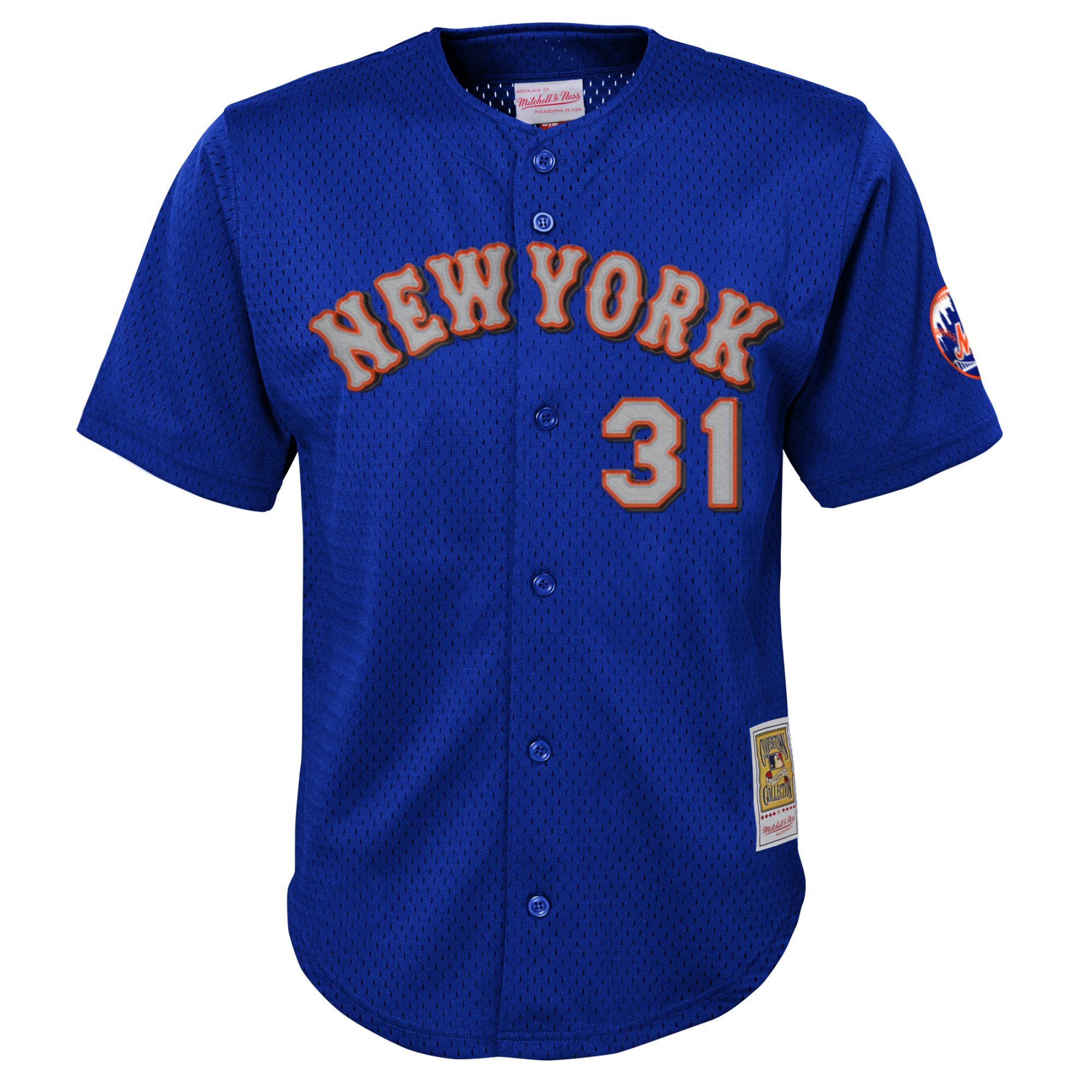 Alternative view of Mike Piazza New York Mets Mitchell & Ness Youth Cooperstown CollectionÃƒâ€šÃ‚Â mesh Batting Practice Baseball Jersey - Royal