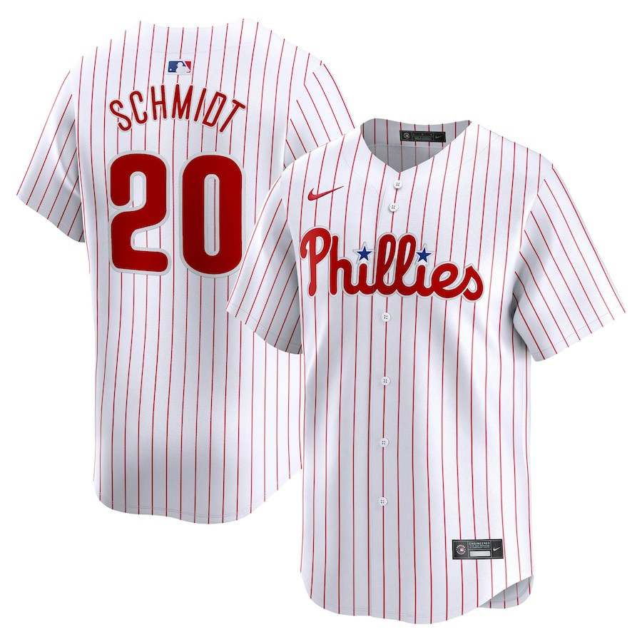 Mike Schmidt 20 Philadelphia Phillies Home Limited Player Men Baseball Jersey - White 
