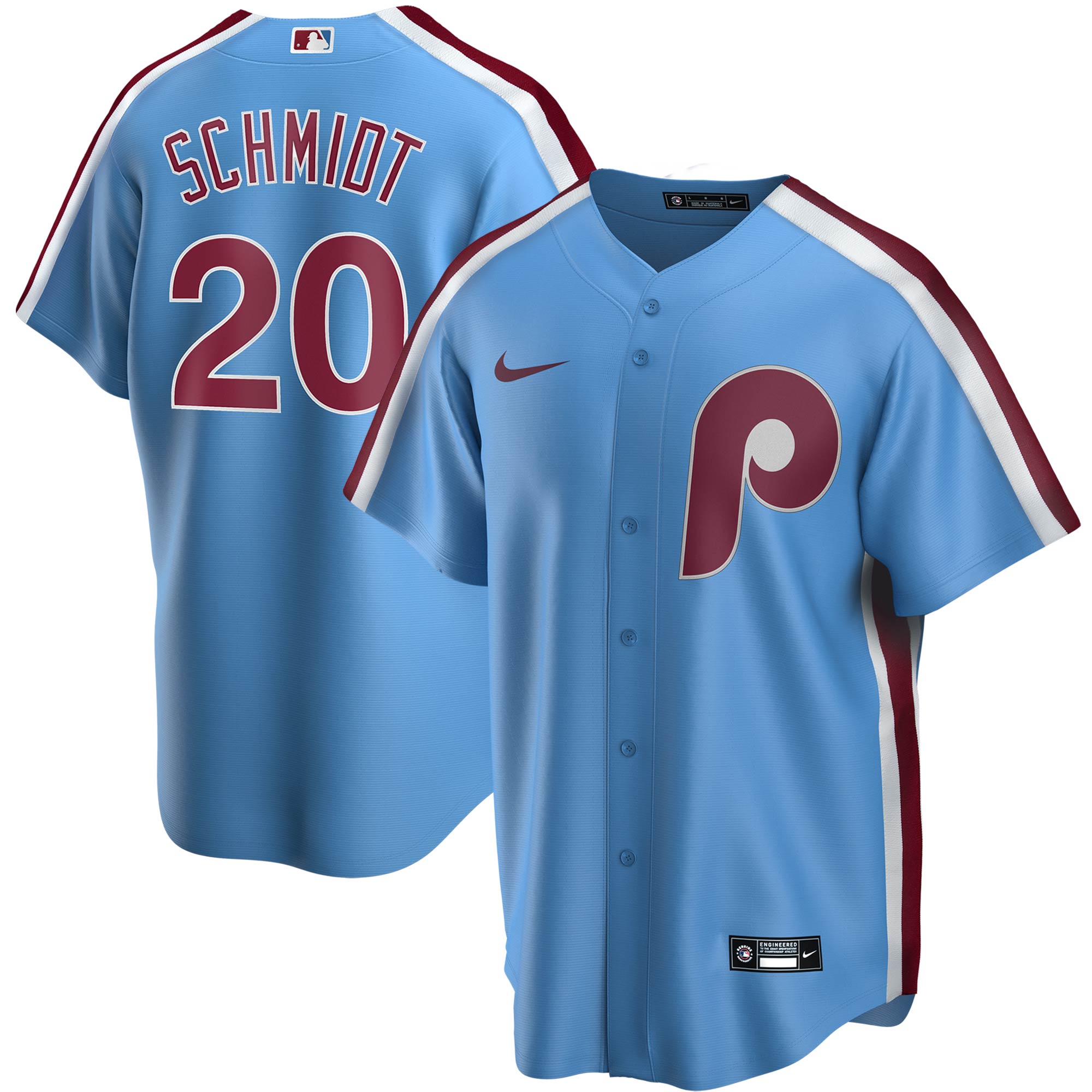 Mike Schmidt Philadelphia Phillies Road Cooperstown Collection Replica Player Baseball Jersey - Light Blue
