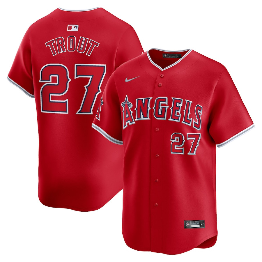 Mike Trout 27 Los Angeles Angels Alternate Limited Men Baseball Jersey - Red 