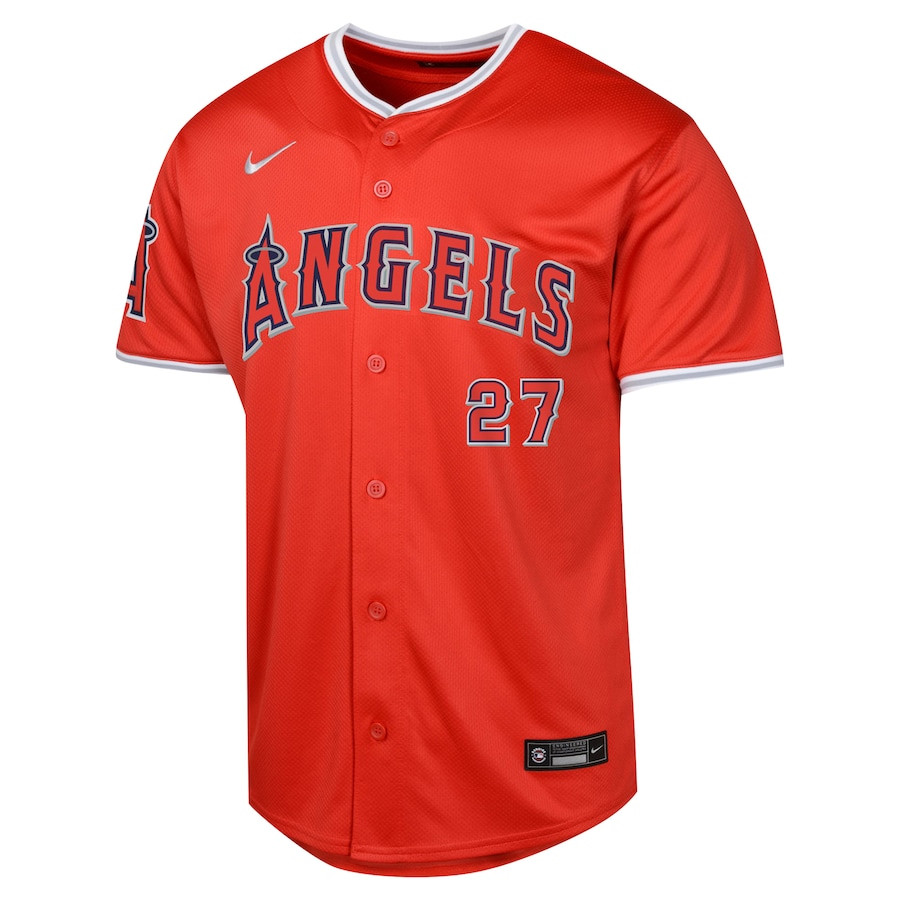Alternative view of Mike Trout 27 Los Angeles Angels Alternate Limited YOUTH Baseball Jersey - Red 