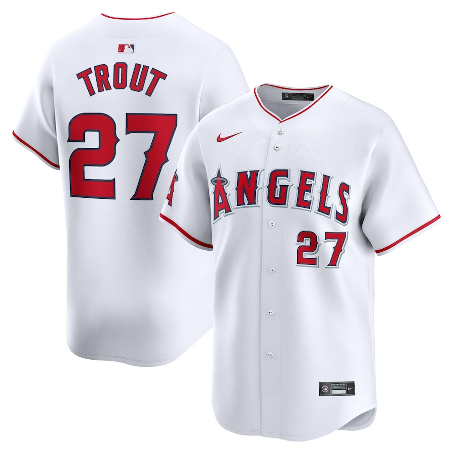Mike Trout 27 Los Angeles Angels Home Limited Player Men Baseball Jersey - White 