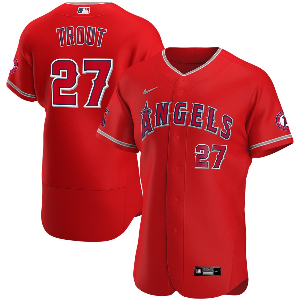 Mike Trout Los Angeles Angels Alternate 2020 Player Baseball Jersey - Red