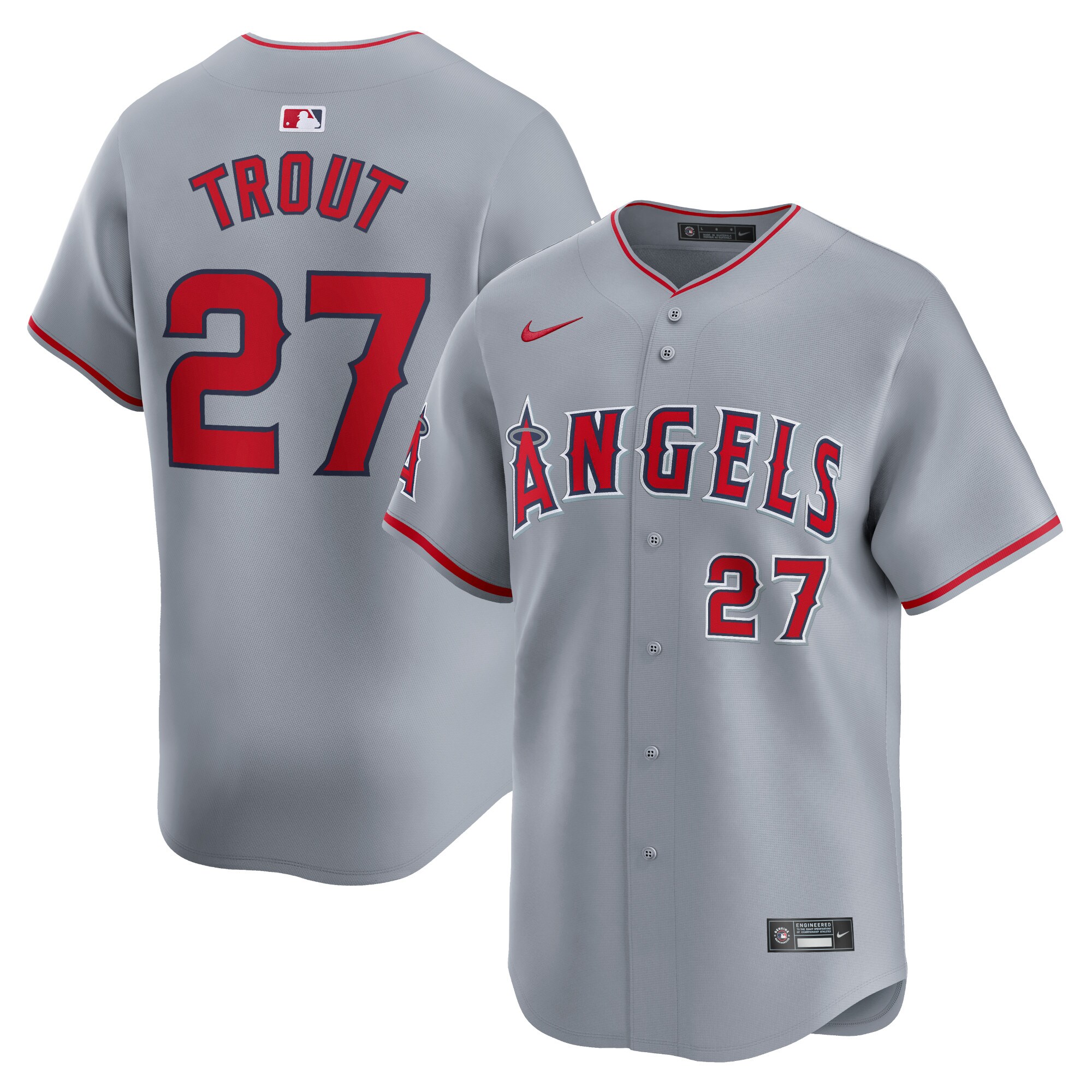 Mike Trout Los Angeles Angels Away Limited Player Baseball Jersey - Gray