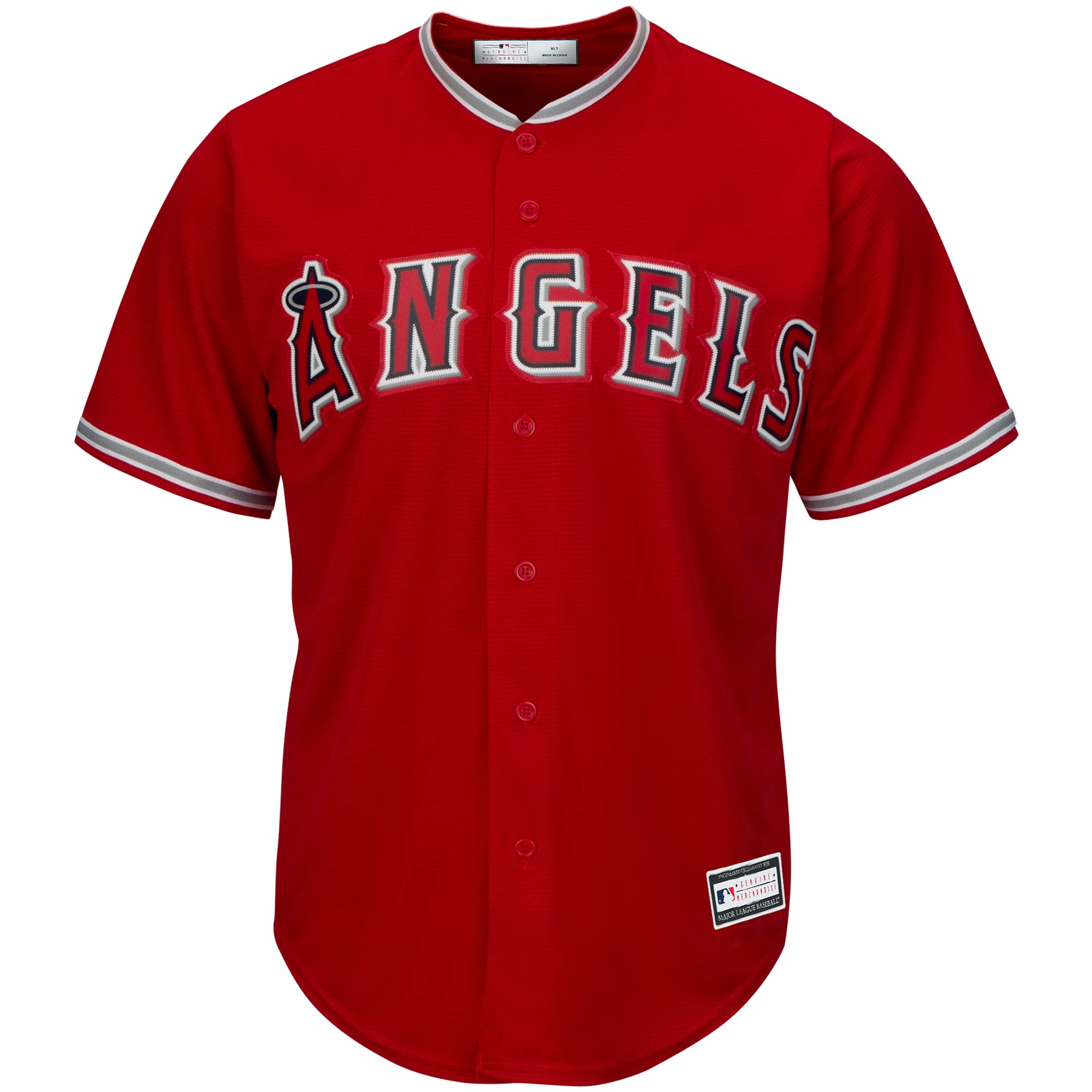 Alternative view of Mike Trout Los Angeles Angels Big & Tall Replica Player Baseball Jersey - Red