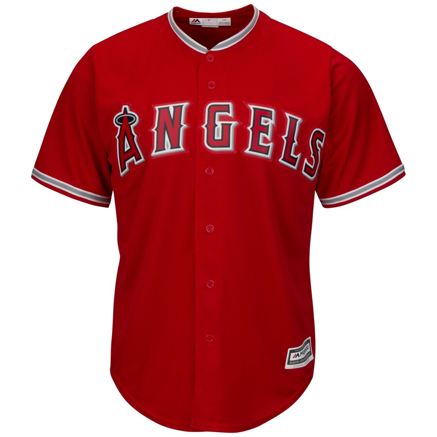 Alternative view of Mike Trout Los Angeles Angels Majestic Cool Base Player Baseball Jersey - Scarlet