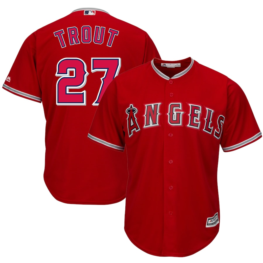 Mike Trout Los Angeles Angels Majestic Cool Base Player Baseball Jersey - Scarlet