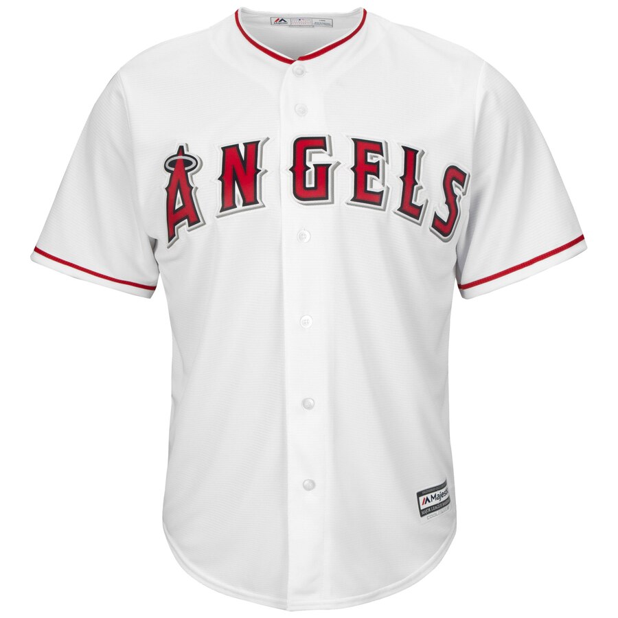 Alternative view of Mike Trout Los Angeles Angels Majestic Cool Base Player Baseball Jersey - White