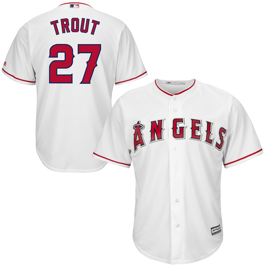 Mike Trout Los Angeles Angels Majestic Cool Base Player Baseball Jersey - White