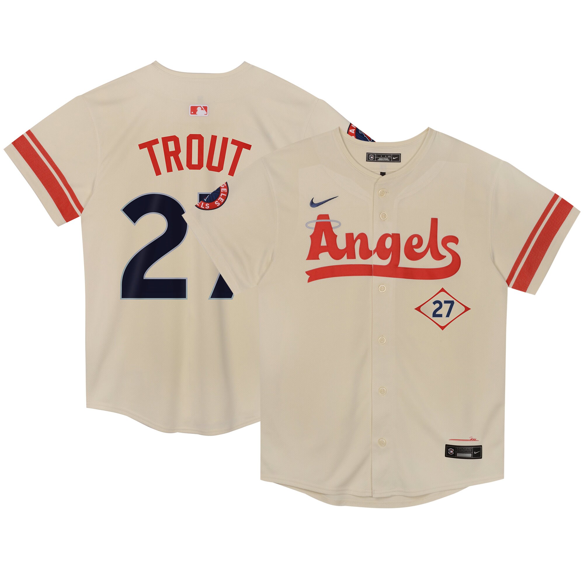 Mike Trout Los Angeles Angels Preschool City Connect Limited Player Baseball Jersey - Cream