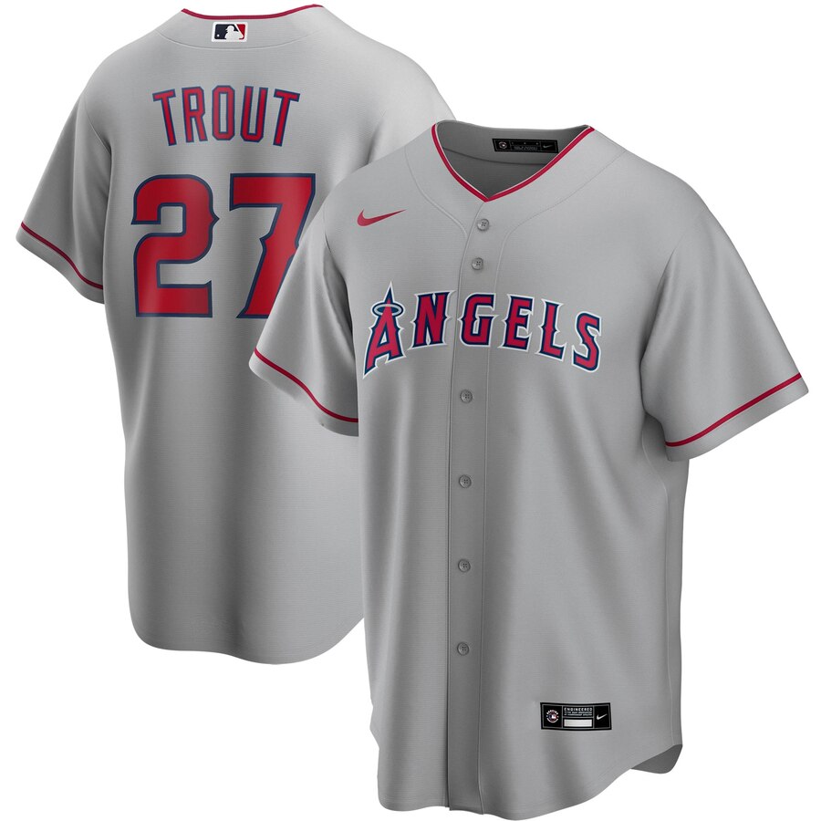Mike Trout Los Angeles Angels Road 2020 Replica Player Baseball Jersey ÃƒÂ¢Ã¢â€šÂ¬Ã¢â‚¬Å“ Silver