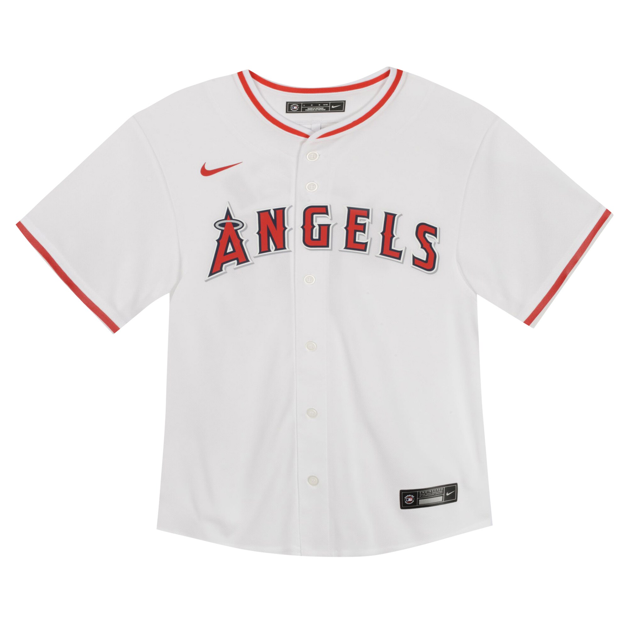 Alternative view of Mike Trout Los Angeles Angels Toddler Game Baseball Jersey - White