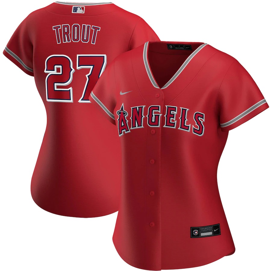 Mike Trout Los Angeles Angels Women's Alternate 2020 Replica Player Baseball Jersey ÃƒÂ¢Ã¢â€šÂ¬Ã¢â‚¬Å“ Red