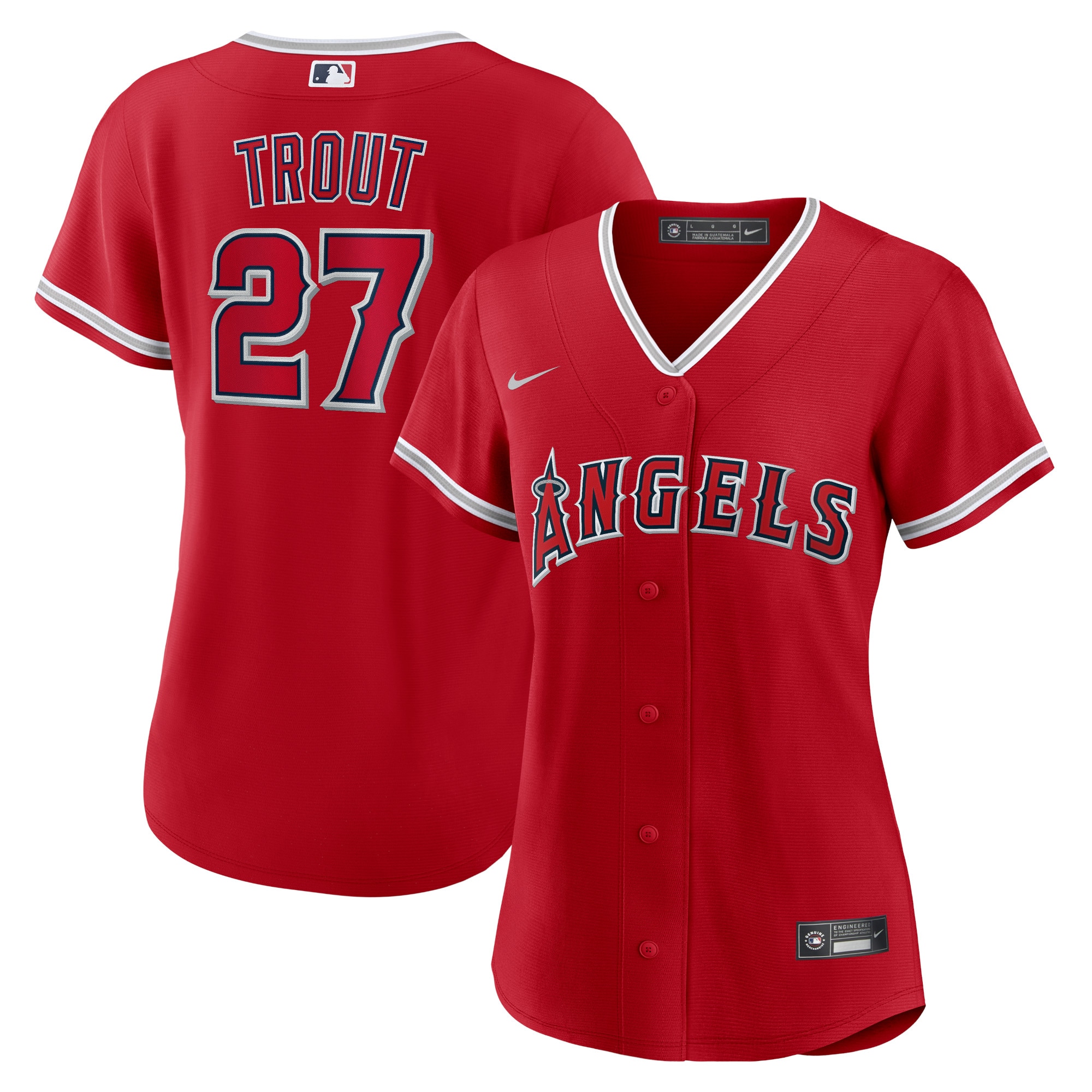 Mike Trout Los Angeles Angels Women’s Alternate Replica Player Baseball Jersey – Red
