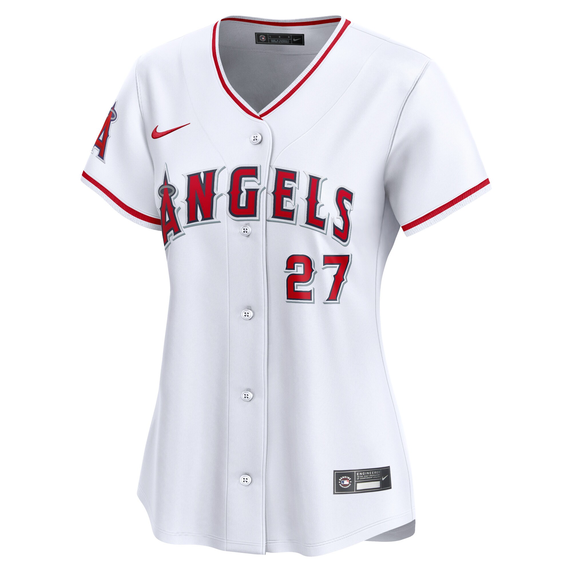 Alternative view of Mike Trout Los Angeles Angels Women's Home Limited Player Baseball Jersey - White