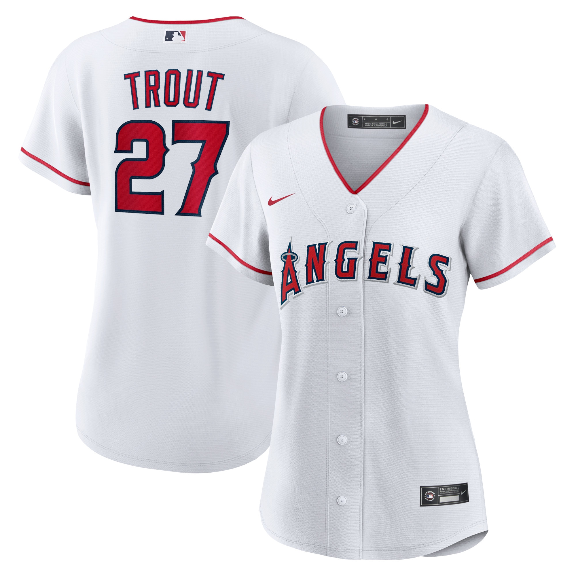Mike Trout Los Angeles Angels Women's Home Replica Player Baseball Jersey - White