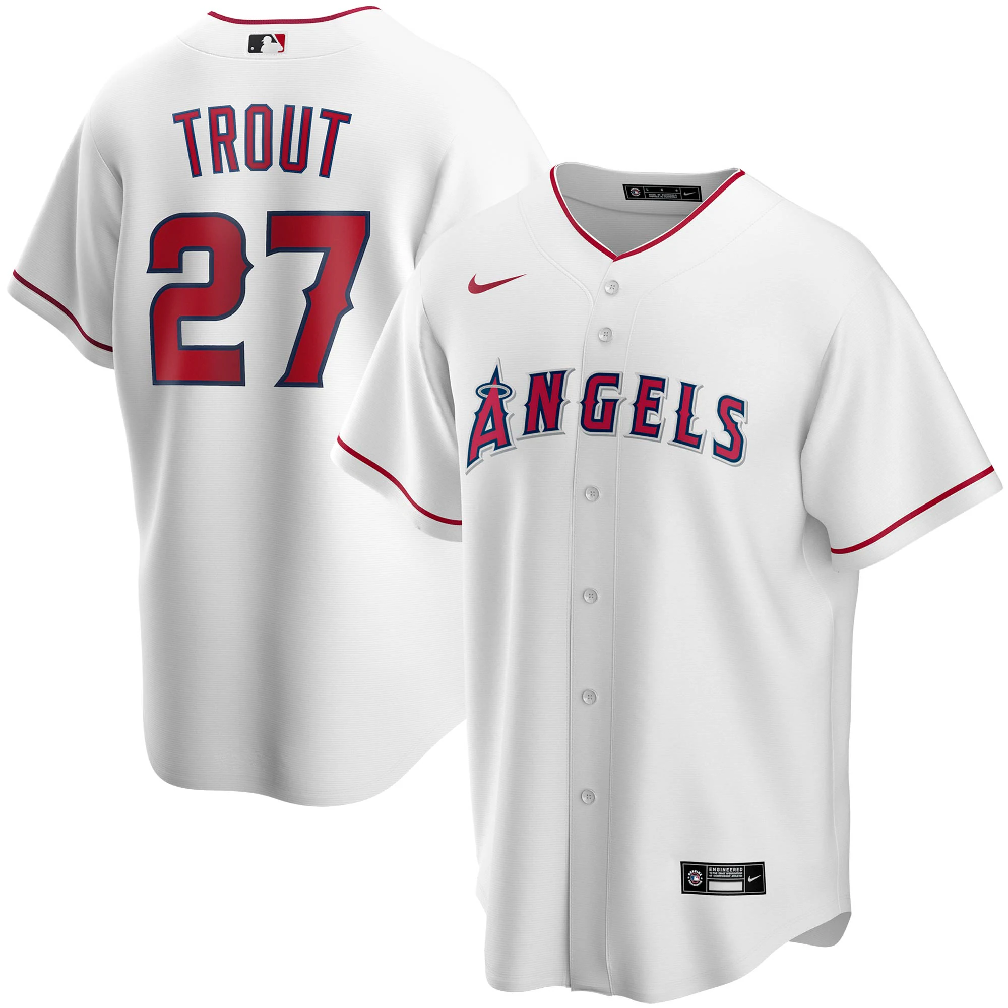 Mike Trout Los Angeles Angels Youth Alternate Replica Player Baseball Jersey – White