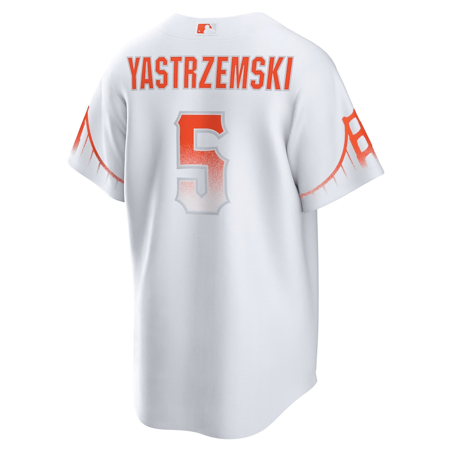 Alternative view of Mike Yastrzemski 5 San Francisco Giants City Connect Men Baseball Jersey - White 