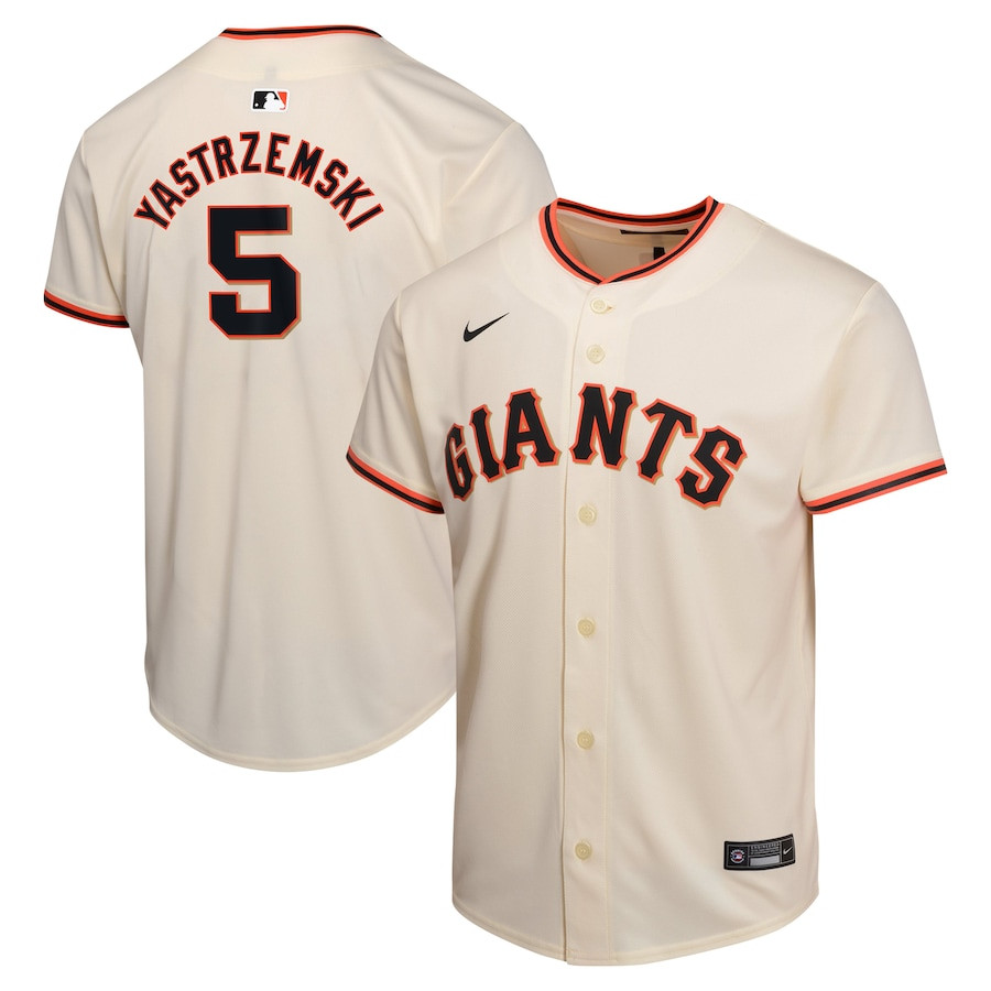 Mike Yastrzemski 5 San Francisco Giants Home Game Player YOUTH Baseball Jersey - Cream 