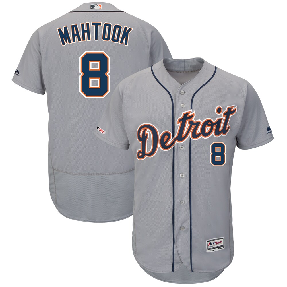 Mikie Mahtook Detroit Tigers Majestic Road Collection Flex Base Player Baseball Jersey - Gray