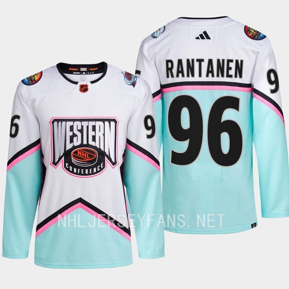 Alternative view of Mikko Rantanen 96 Colorado Avalanche 2023 All-Star Game Hockey Jersey White Equipment - JS348 