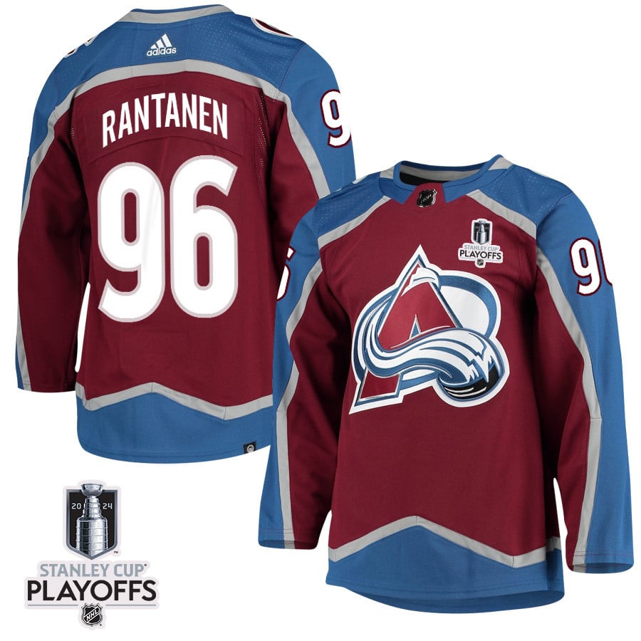 Mikko Rantanen 96 Colorado Avalanche 2024 NHL Playoffs Patch Home Hockey Jersey - Men - JS467 