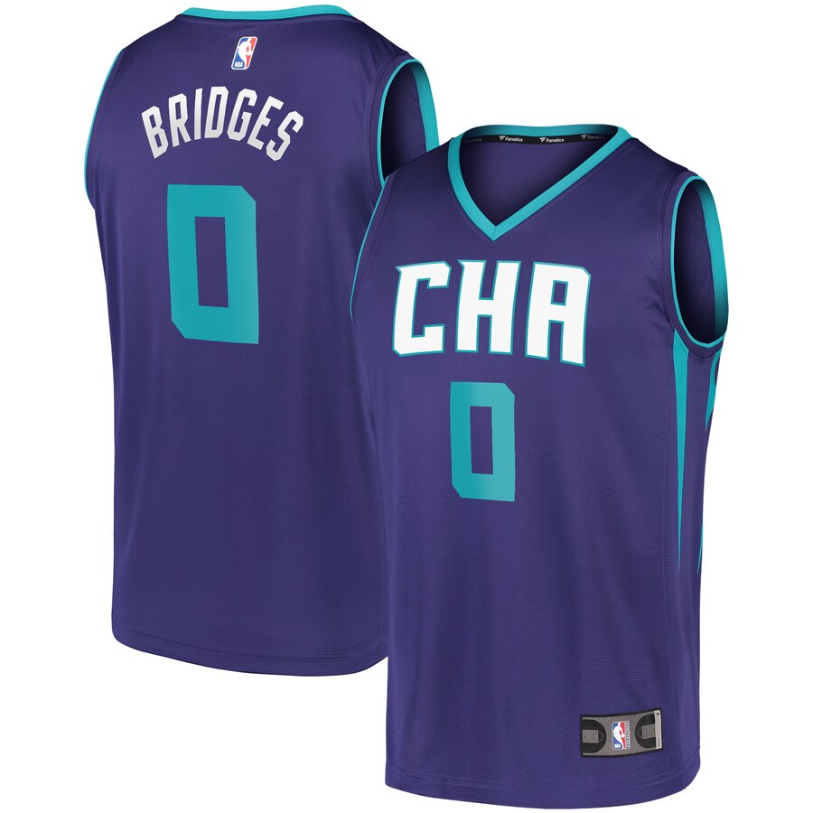 Miles Bridges Charlotte Hornets Fanatics Branded Fast Break Replica Basketball Jersey – Statement Edition – Purple