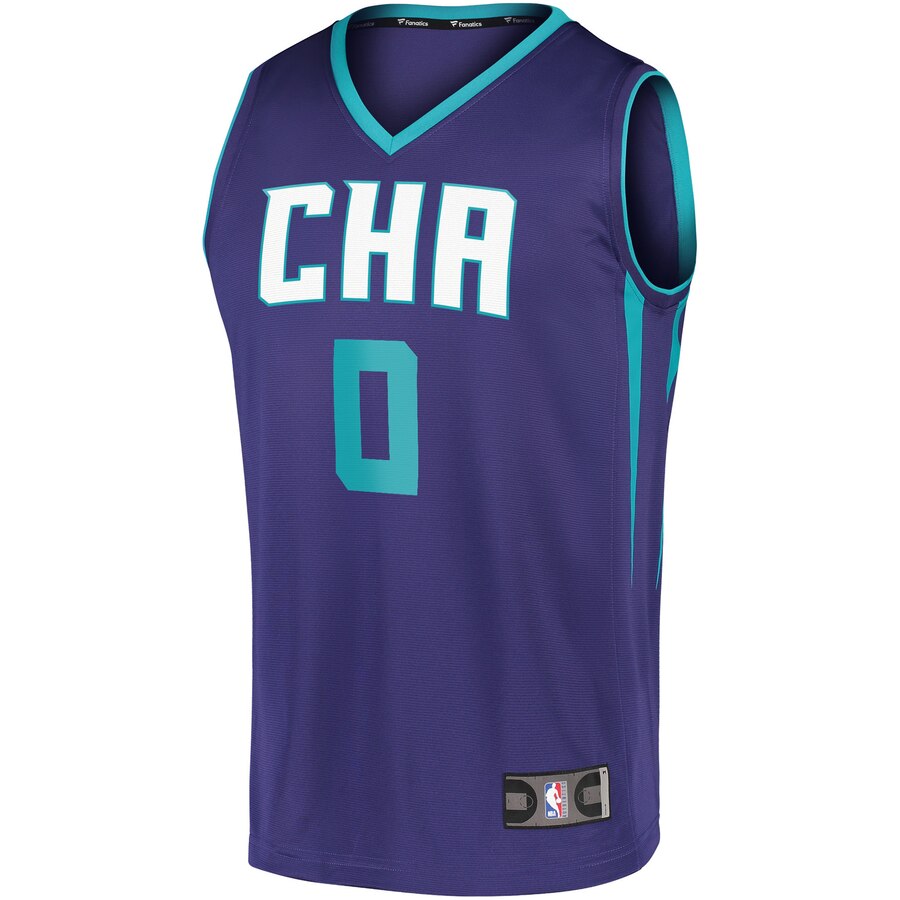 Alternative view of Miles Bridges Charlotte Hornets Fanatics Branded Youth Fast Break Replica Player Team Basketball Jersey - Statement Edition - Purple