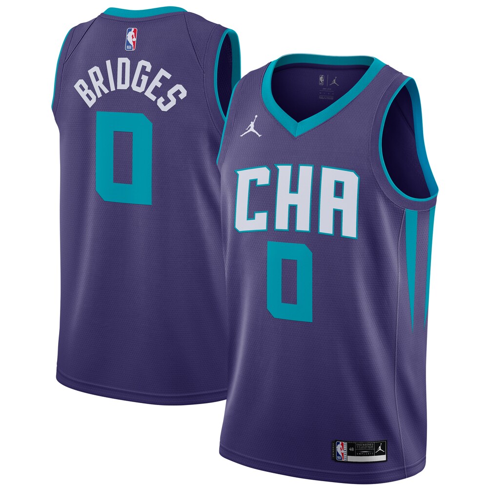 Miles Bridges Charlotte Hornets Jordan Brand 2020/21 Swingman Basketball Jersey Purple - Statement Edition
