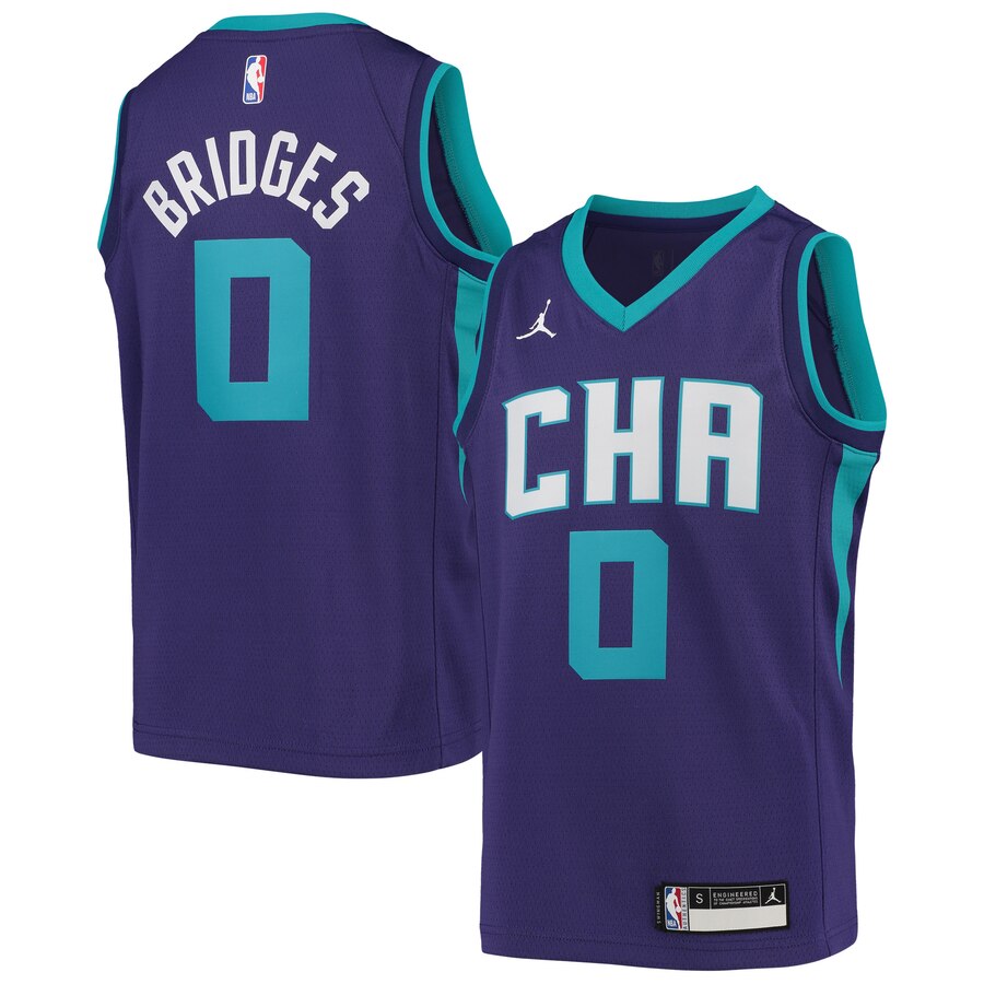 Miles Bridges Charlotte Hornets Youth Swingman Player Basketball Jersey - Statement Edition - Purple