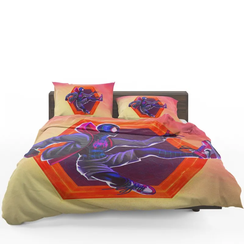 Miles Morales In SpiderMan Across The Spider Verse Bedding Set - Custom Bedding Set