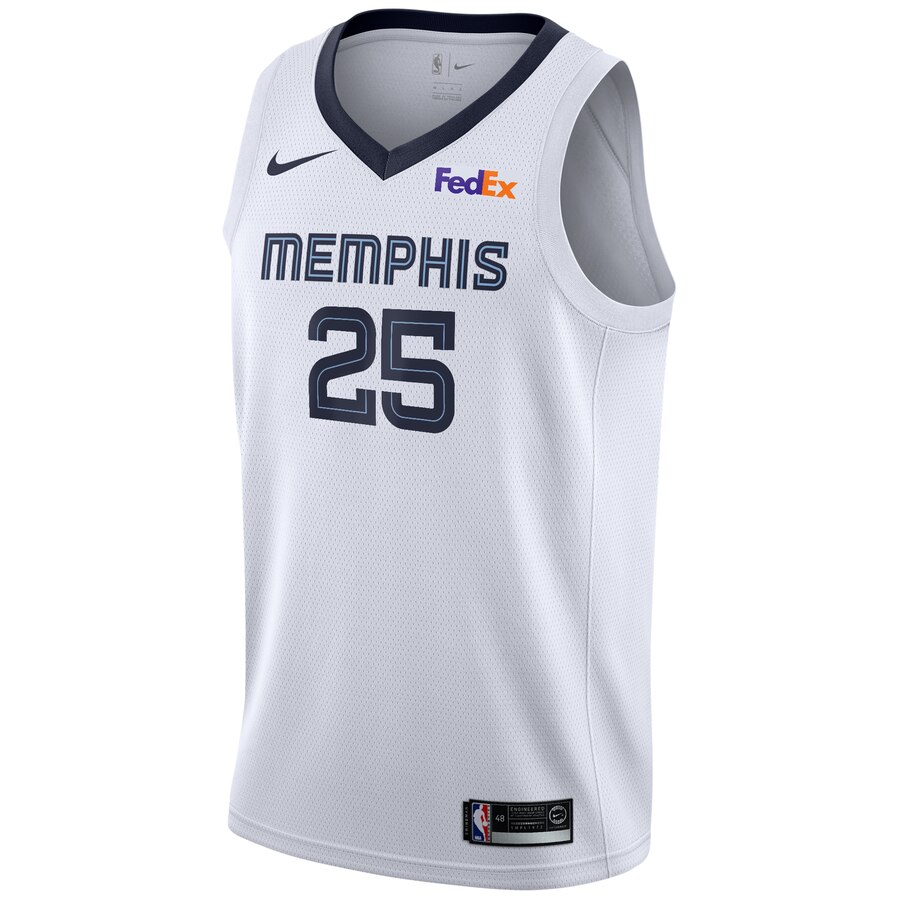 Alternative view of Miles Plumlee Memphis Grizzlies Swingman Sponsor Patch Replica Basketball Jersey - Association Edition - White