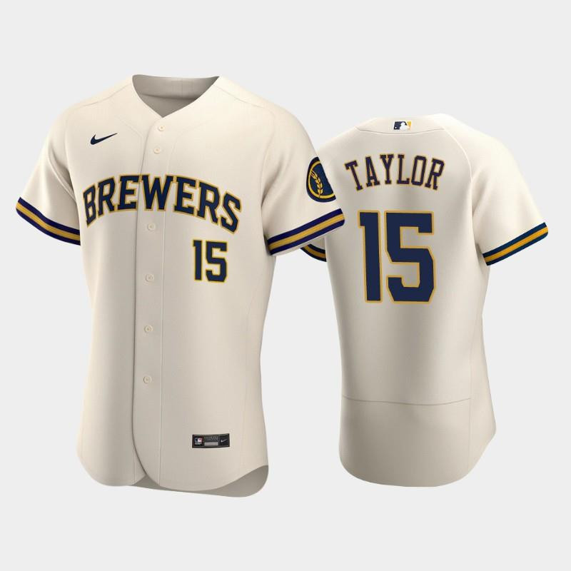 Milwaukee Brewers 15 Tyrone Taylor Home Team Cream Baseball Jersey Baseball Jersey 