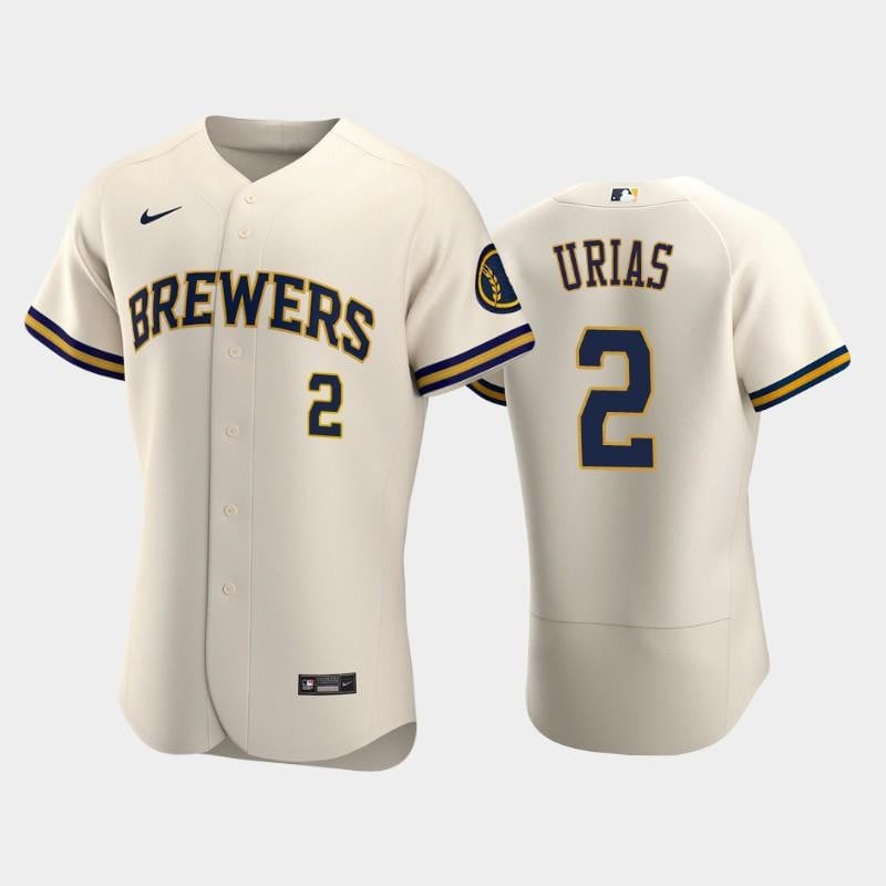 Milwaukee Brewers 2 Luis Urias Home Team Cream Baseball Jersey Baseball Jersey 
