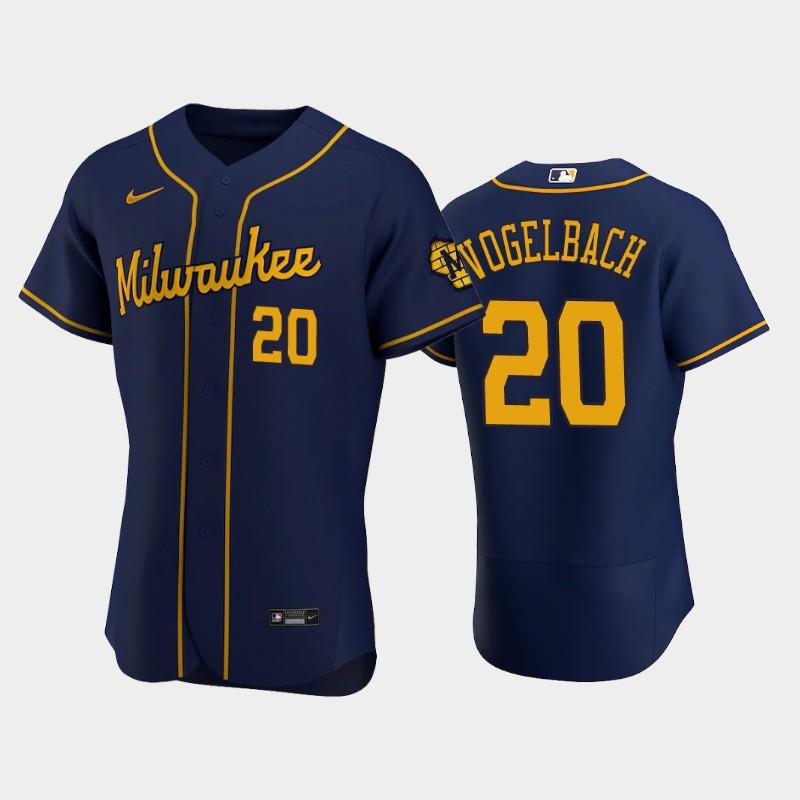 Milwaukee Brewers 20 Daniel Vogelbach Alternate Team Navy Baseball Jersey Baseball Jersey 