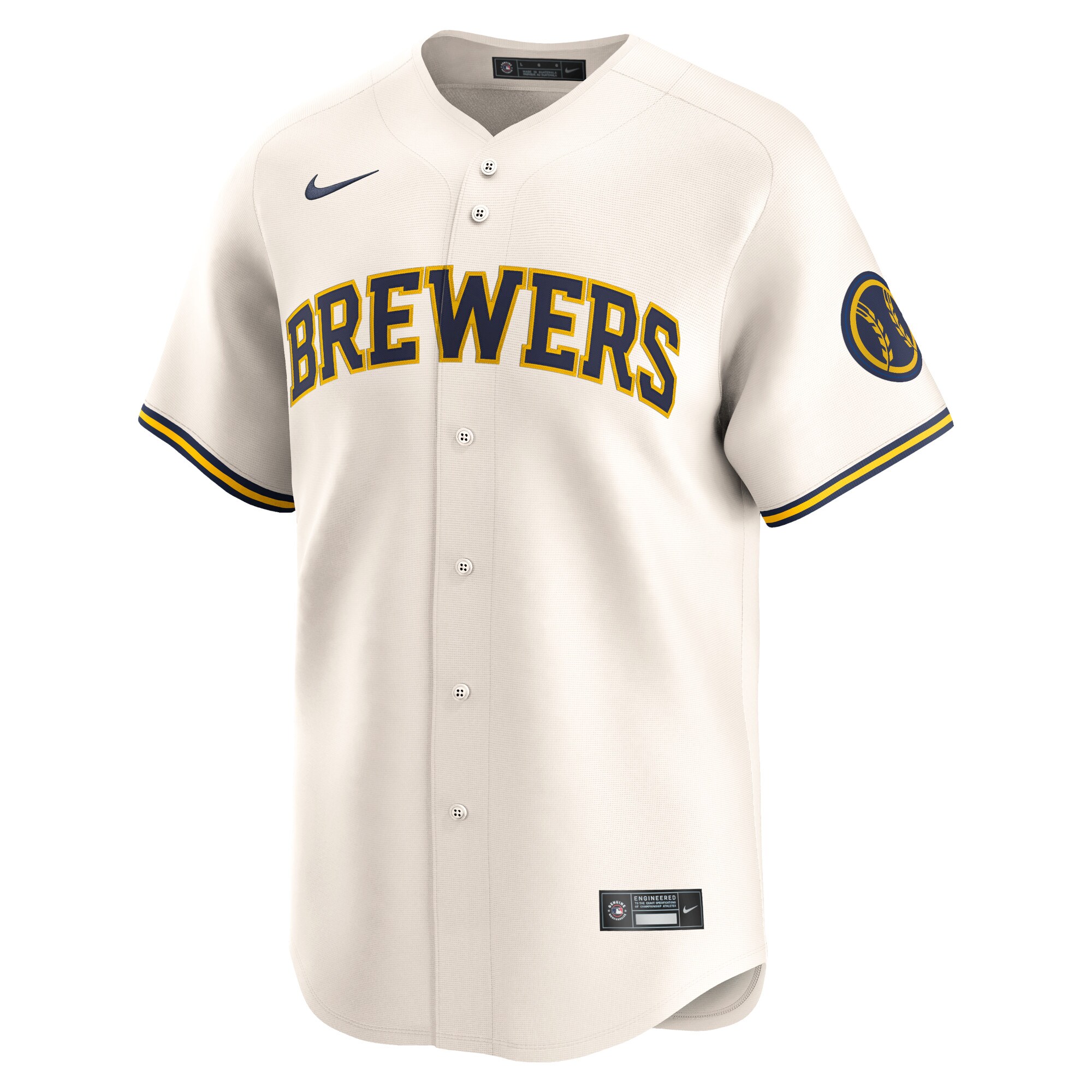 Alternative view of Milwaukee Brewers 2024 Jackie Robinson Day Home Limited Baseball JerseyÃƒâ€šÃ‚Â ÃƒÂ¢Ã¢â€šÂ¬Ã¢â‚¬Å“ Cream