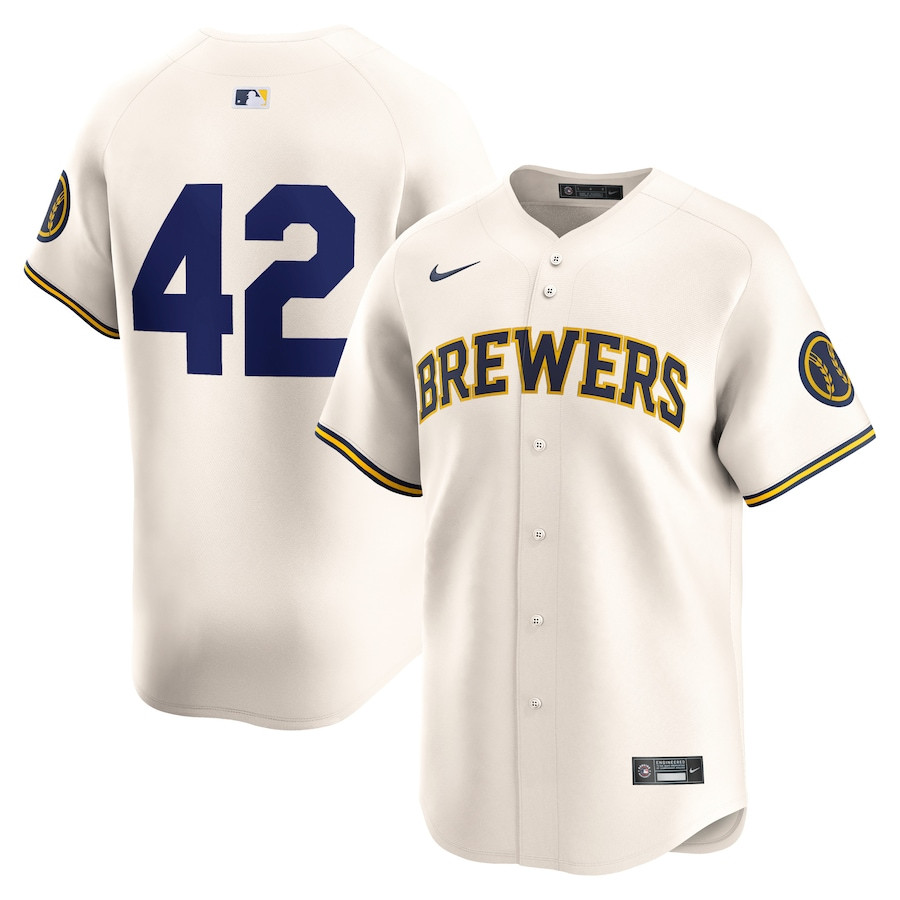 Milwaukee Brewers 2024 Jackie Robinson Day Home Men Limited Baseball Jersey - Cream 