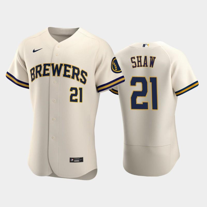 Milwaukee Brewers 21 Travis Shaw Home Team Cream Baseball Jersey Baseball Jersey 