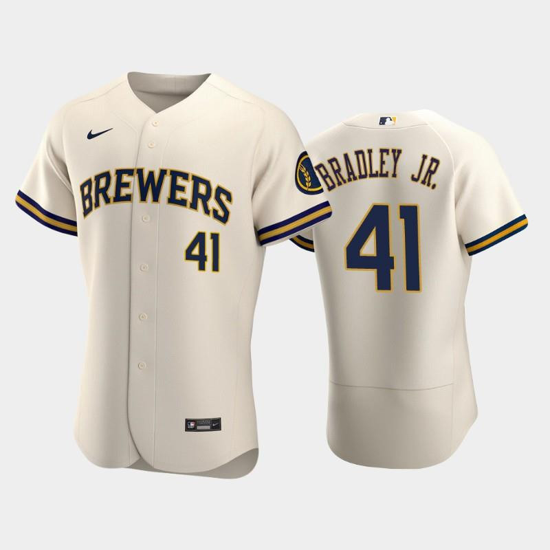 Milwaukee Brewers 41 Jackie Bradley Jr. Home Team Cream Jersey Jersey 