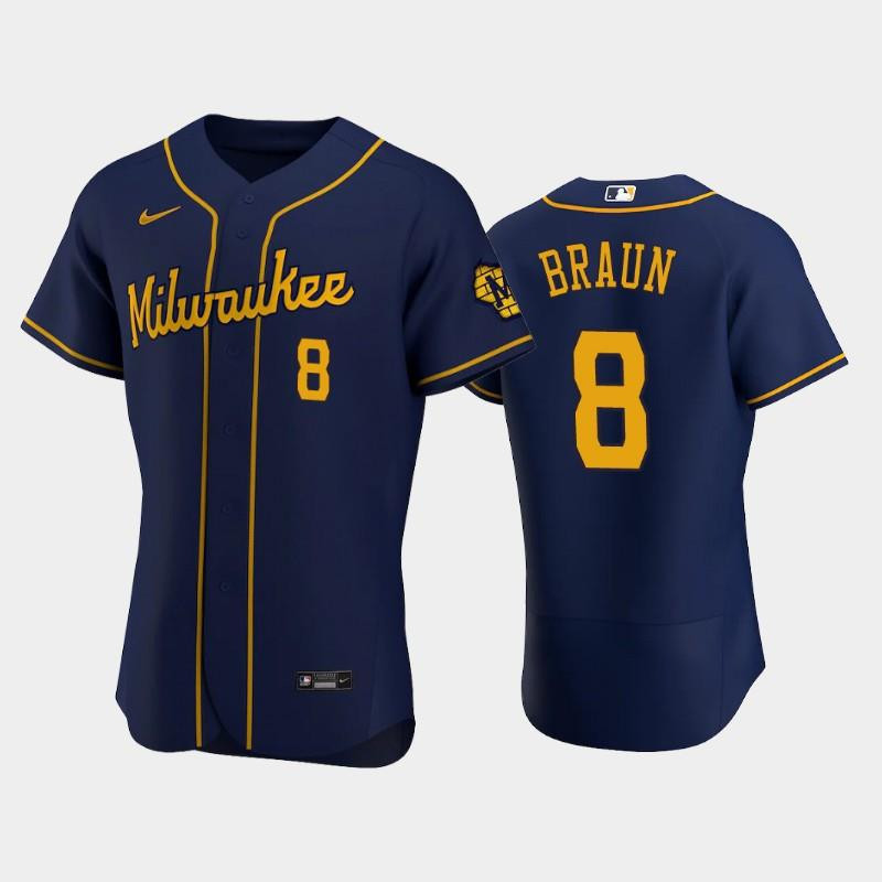 Milwaukee Brewers 8 Ryan Braun Alternate Team Navy Jersey Jersey 