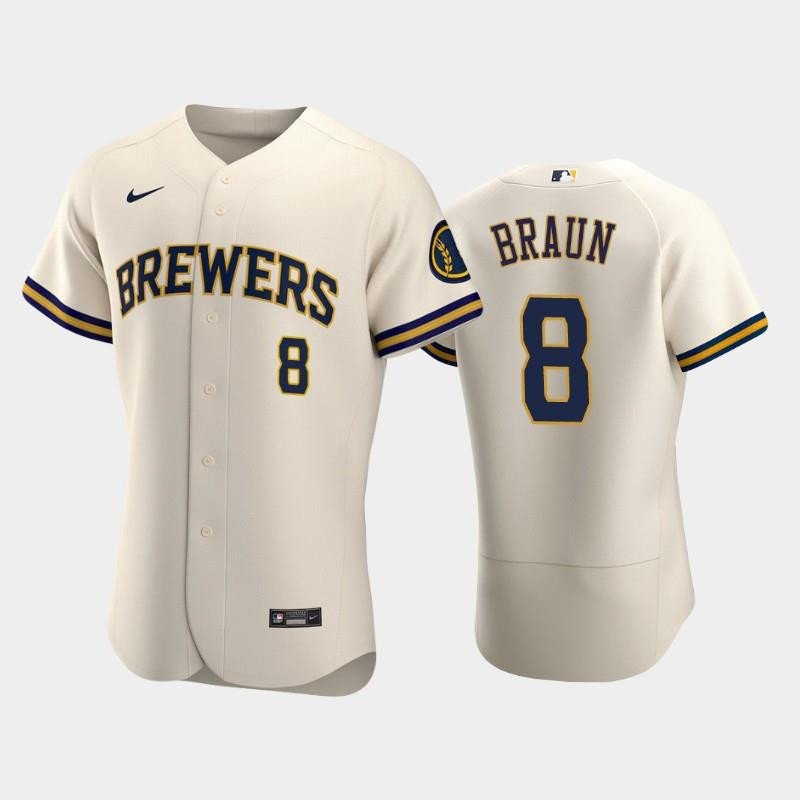 Milwaukee Brewers 8 Ryan Braun Home Team Cream Jersey Jersey 