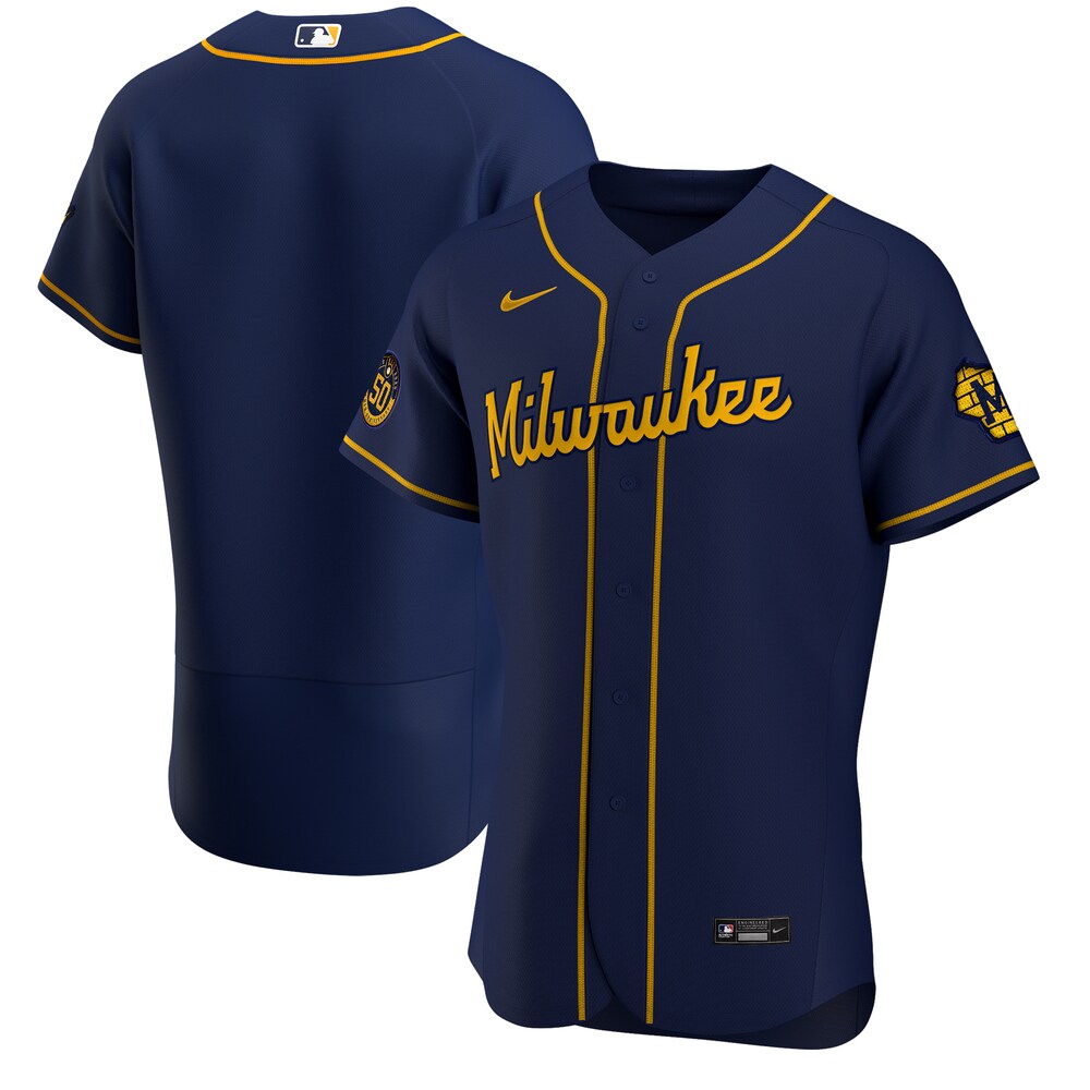Milwaukee Brewers Alternate 2020 Team Baseball Jersey - Navy Color