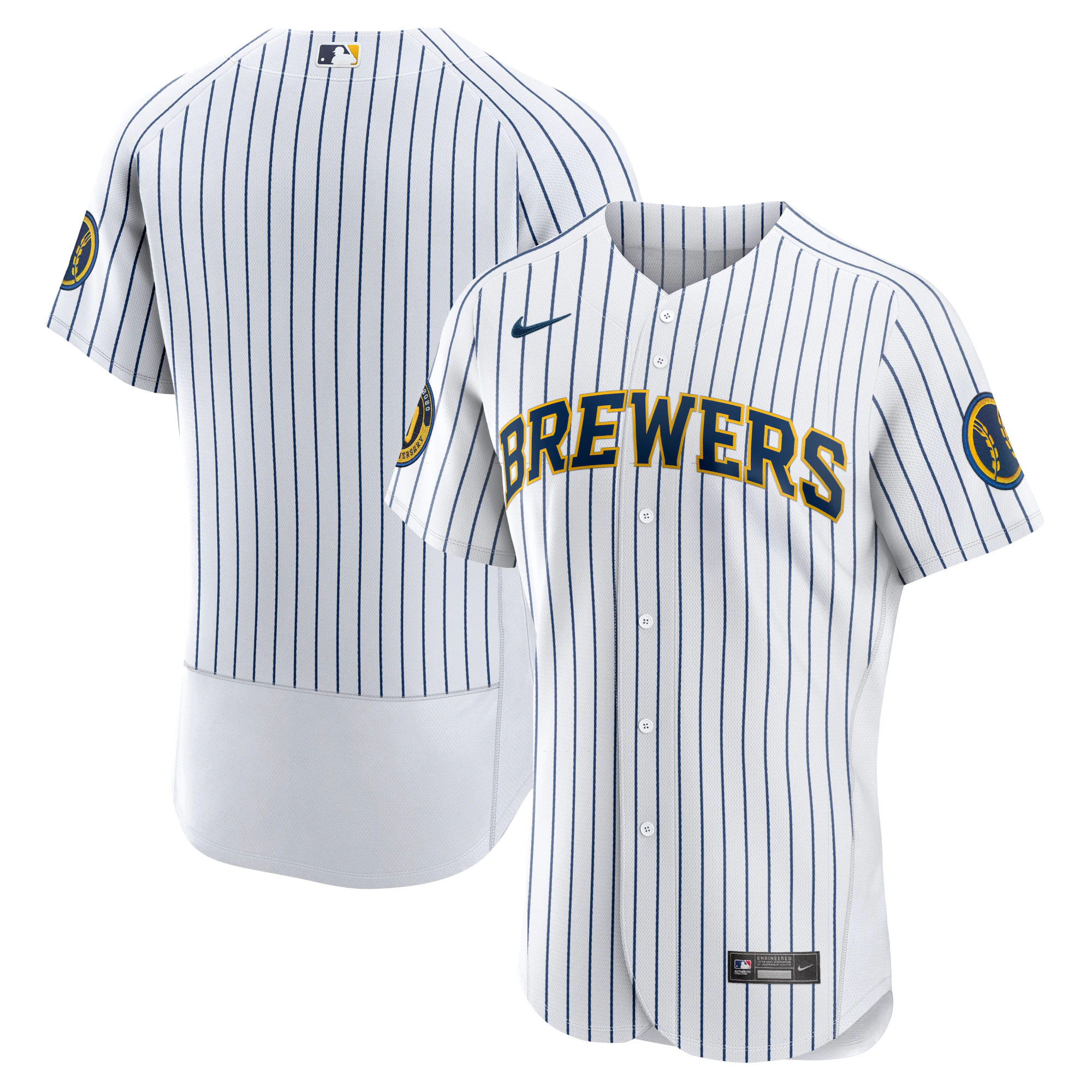 Milwaukee Brewers Alternate Authentic Team Baseball Jersey – White