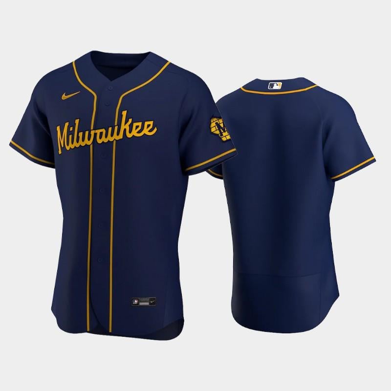 Milwaukee Brewers Alternate Team Navy Jersey Jersey 