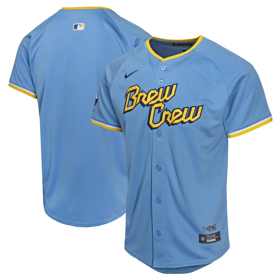 Milwaukee Brewers City Connect Limited YOUTH Jersey - Powder Blue 