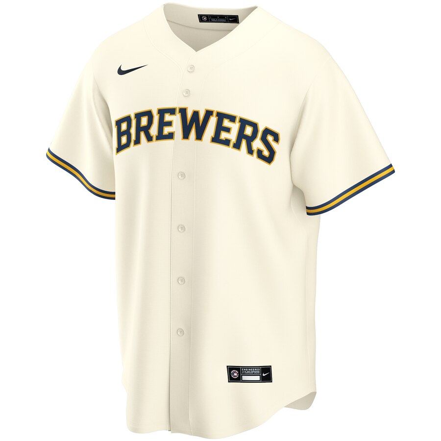 Alternative view of Milwaukee Brewers Home 2020 Replica Team Jersey ÃƒÂ¢Ã¢â€šÂ¬Ã¢â‚¬Å“ Cream
