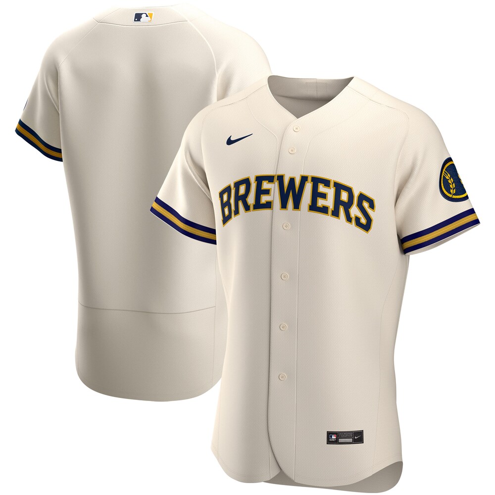 Milwaukee Brewers Home 2020 Team Logo Jersey - Cream