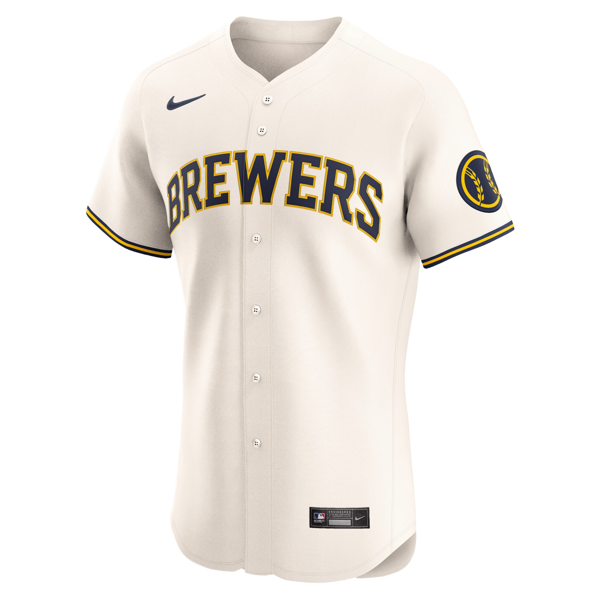 Alternative view of Milwaukee Brewers Home Elite Jersey - Cream