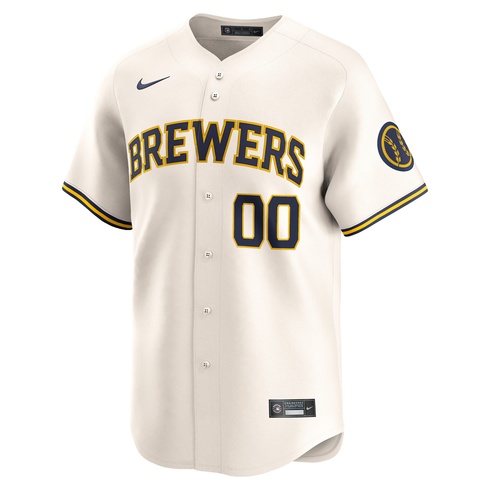 Alternative view of Milwaukee Brewers Home Limited Pick-a-player Retired Roster Jersey - Cream